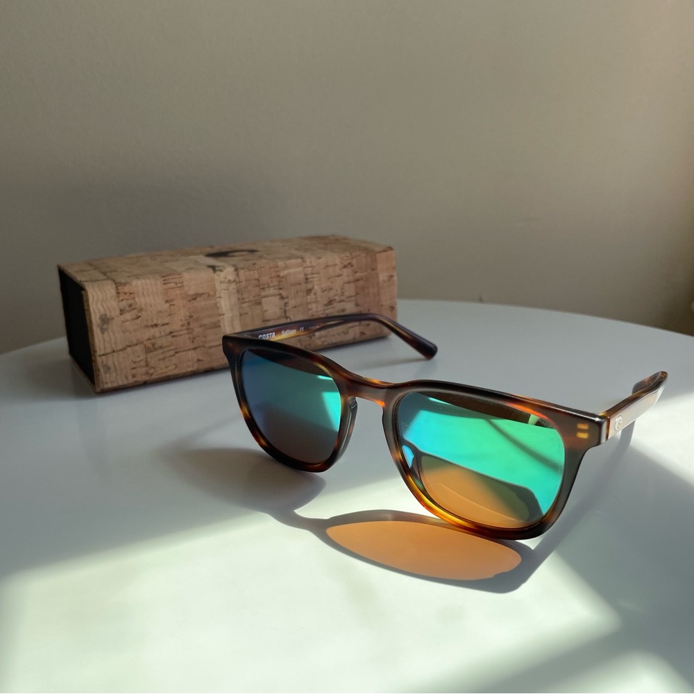 Costa Del Mar Sullivan Sunglasses in Matte Tortoise Green Lenses